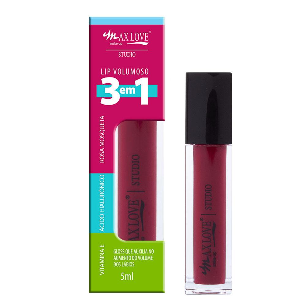 Max Love Lip Gloss Volumoso Incolor 3 Em 1 COR Unick Make